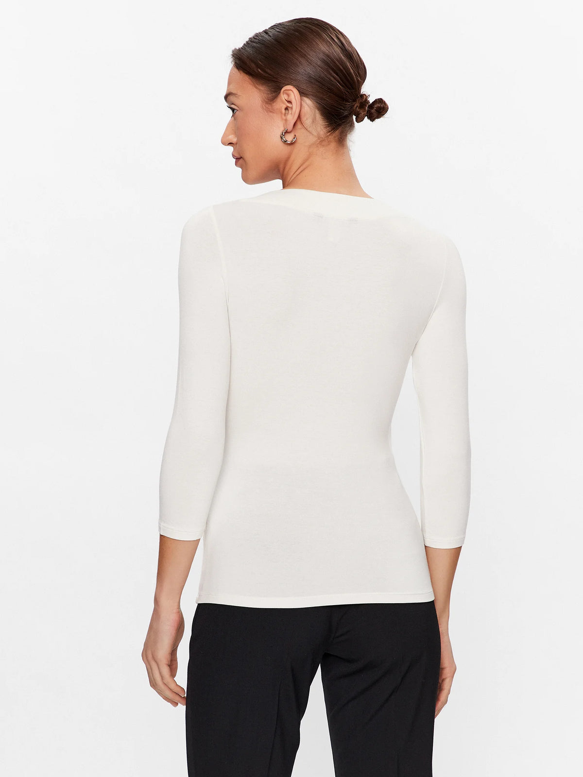 Lauren Ralph Lauren Women's Slim Fit Jersey Wrap Blouse  Color Mascarpone Cream Size XS