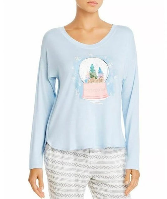 Jane & Bleecker Women's Bloomingdales Pajama Top  Color Arctic Snow Globe Size S