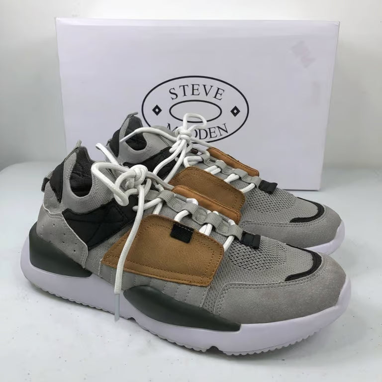 Madden Men's Graner Fabric Low-Top Lace-Up Sneakers  Gray Multi Size 10