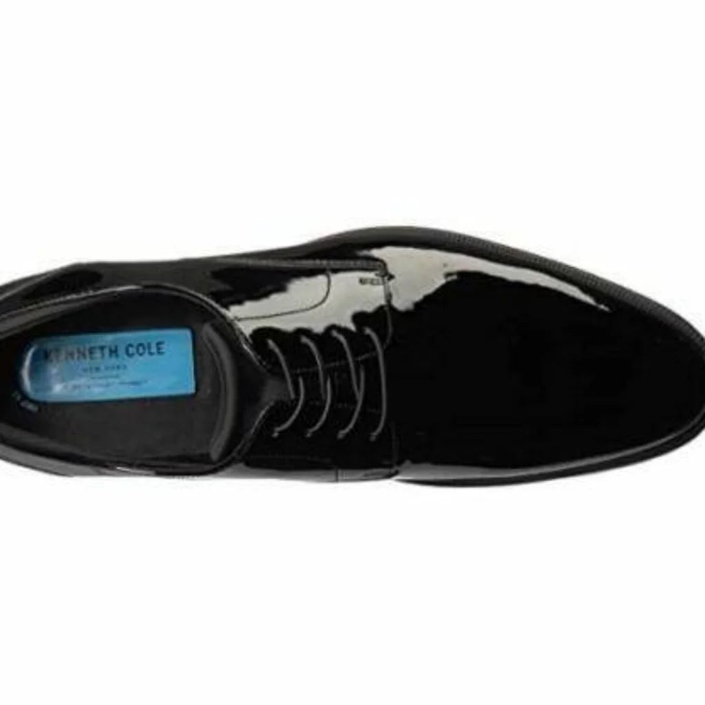 Kenneth Cole New York Men's Futurepod Cap-Toe Oxford  Color Black Pantent Size 12M