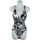 LAUREN RALPH LAUREN Tummy-Control Underwire One-Piece Swimsuit  Black Paisley Size 6