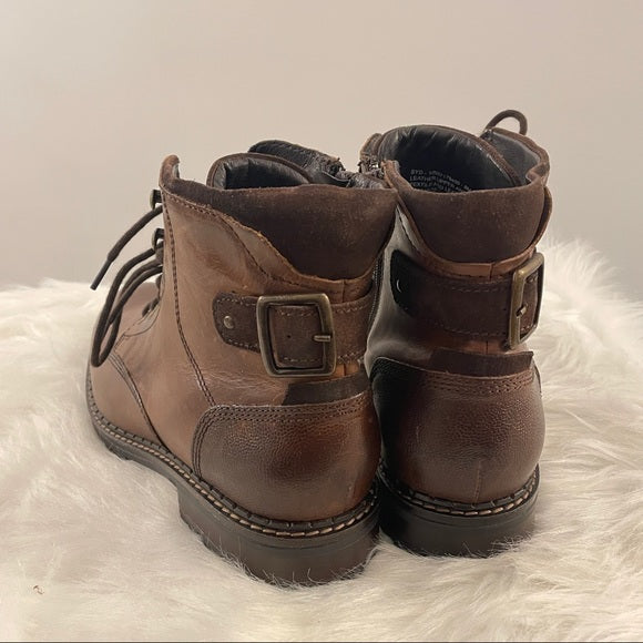 Alfani Men's Syd Lace Up Leather Boots  Brown Size 9