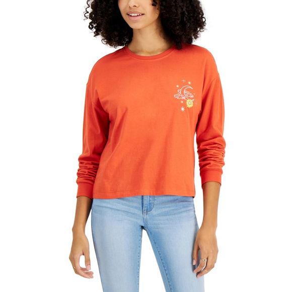 Rebellious One Women's Cotton Graphic-Print T-Shirt  Color Rust Size XL