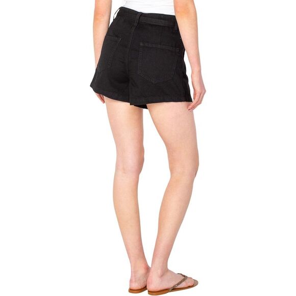 Celebrity Pink Juniors High-Rise Pleated Belt Shorts  Color Black Rinse Size 1