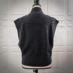 INC International Concepts Women's Mock Neck Cable-Knit Sweater Vest  Color Deep Black Size L