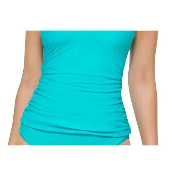 Calvin Klein  V-Wire Bandeau Halter Tankini Top  Color Tropical Waters Size XL