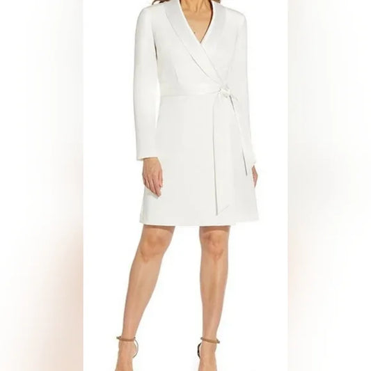 Adrianna Papell Women's Tuxedo Sheath Dress  Color Ivory Size 2