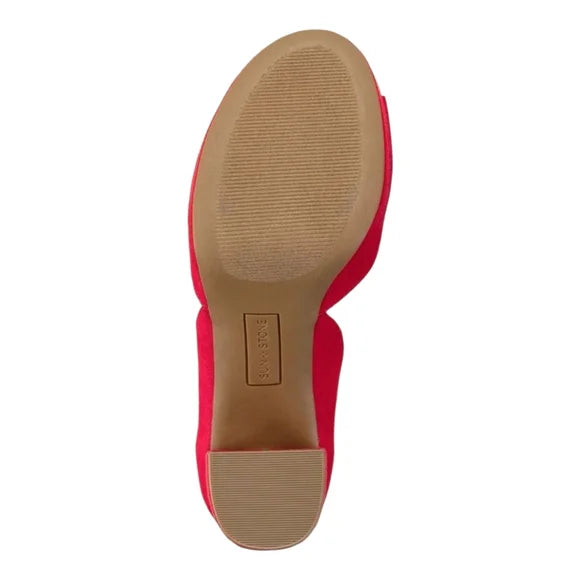 Sun + Stone Reeta Block-Heel Platform Sandal  Red Size 9