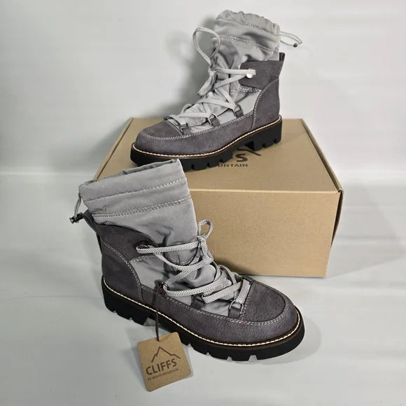 Cliffs White Mountain Women's Gleamy Waterproof Snow Boots Light Gray Multi Size 7.5