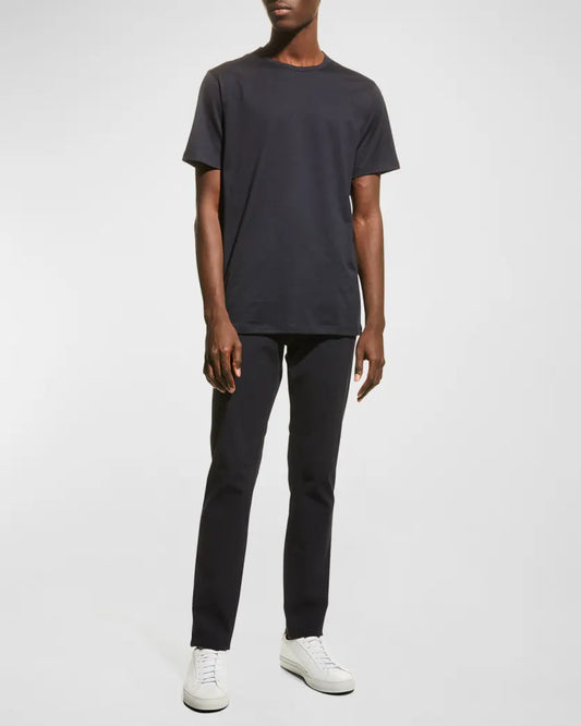 Theory Men's Precise Luxe Cotton Short-Sleeve Tee  Black Size L