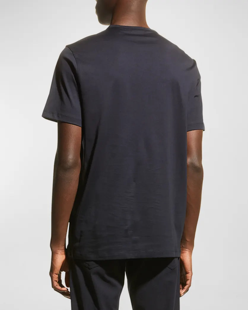 Theory Men's Precise Luxe Cotton Short-Sleeve Tee  Black Size L