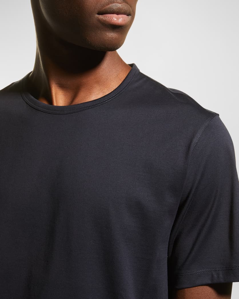 Theory Men's Precise Luxe Cotton Short-Sleeve Tee  Black Size L