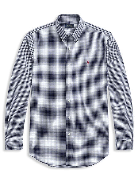 Polo Ralph Lauren Men's Classic-Fit Gingham Stretch Shirt  Color Navy/White Size L
