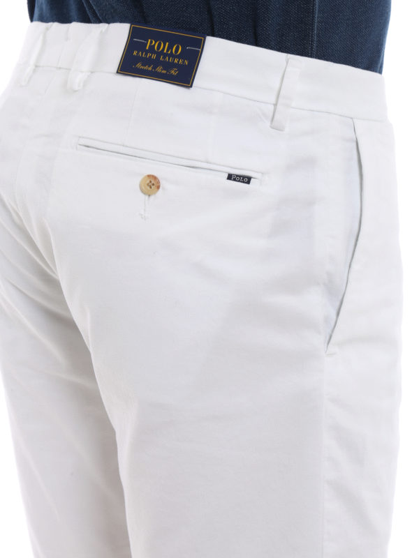 Polo Ralph Lauren Men's Slim Fit Stretch Cotton Shorts  White Size 42