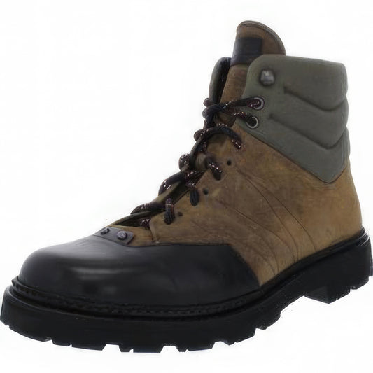 Bally Men's Zeber 24 Suede Lace Up Hiking Boots  Color Tan/Green/Black Size 12D