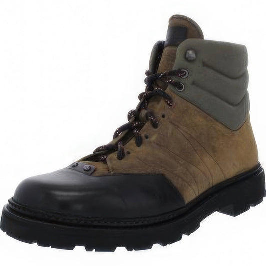 Bally Men's Zeber 24 Suede Lace Up Hiking Boots  Color Tan/Green/Black Size 11D