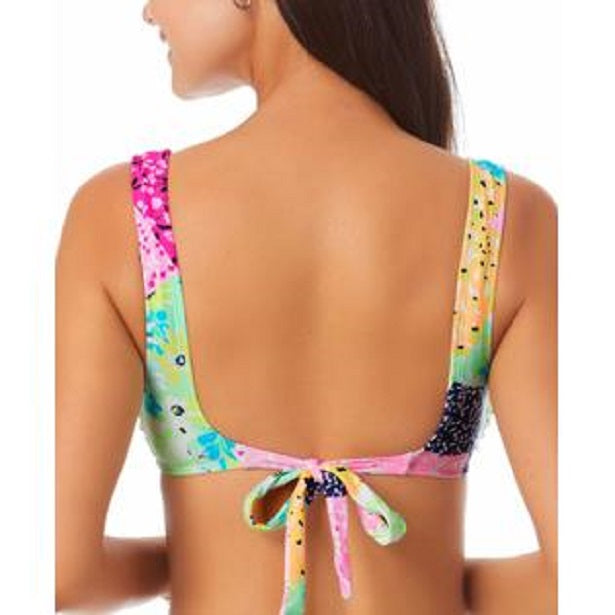 California Waves Juniors Printed Bralette Bikini Top  Color Green Print Size M