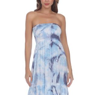 Raviya Tie-Dye Strapless Maxi Cover-Up  Color Sky Tie Dye Size M