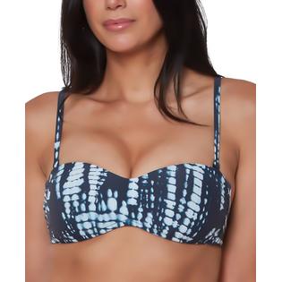 Bar III Tie Dye For Printed Bandeau Bikini Top  Color Ink Well Size M