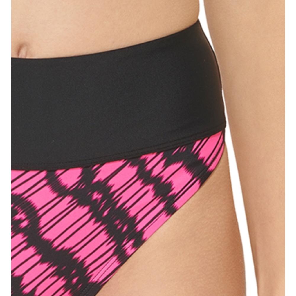 DKNY Women's High-Waist Bikini Bottoms  Color Neon Pink Size L