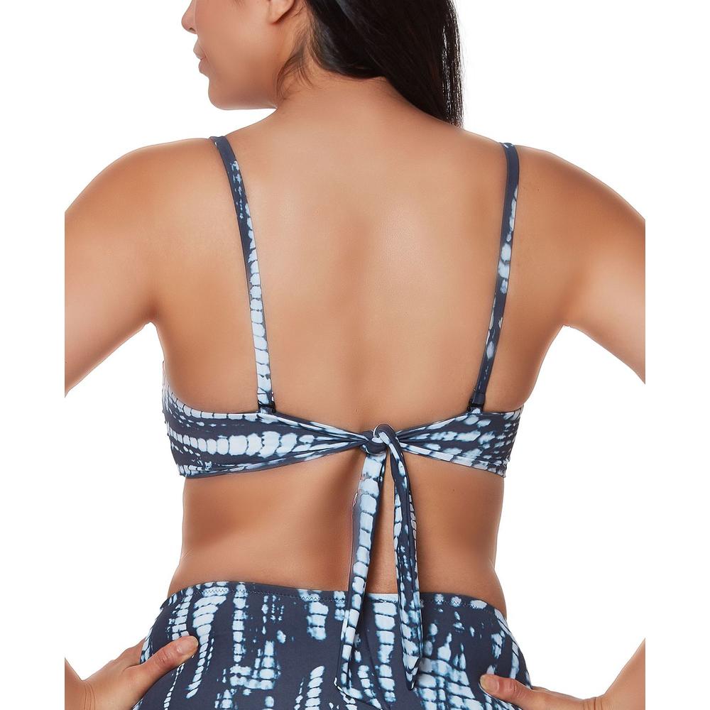 Bar III Tie Dye For Printed Bandeau Bikini Top  Color Ink Well Size M