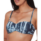 Bar III Tie Dye For Printed Bandeau Bikini Top  Color Ink Well Size M