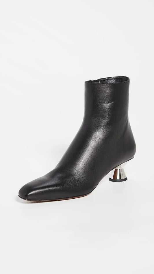Proenza Schouler Low Heel Ankle Booties w/ Cone Heel  Color Black Size EU 36/US 5.5