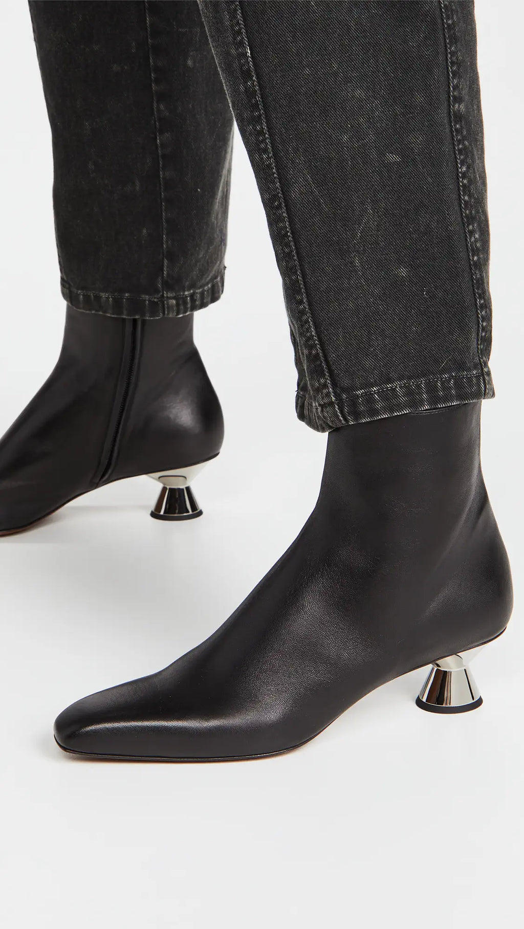 Proenza Schouler Low Heel Ankle Booties w/ Cone Heel  Color Black Size EU 36/US 5.5