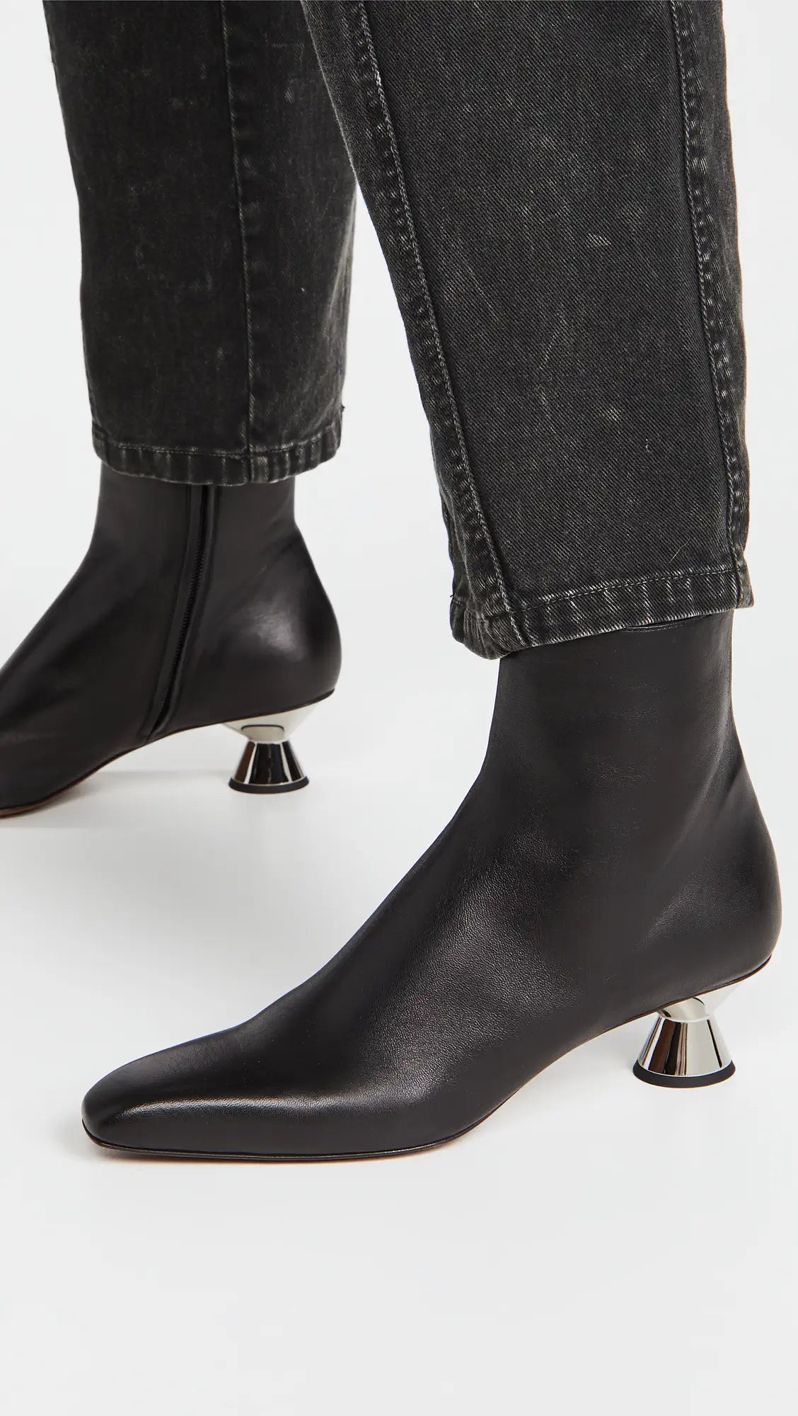 Proenza Schouler Low Heel Ankle Booties w/ Cone Heel  Color Black Size EU 36/US 5.5