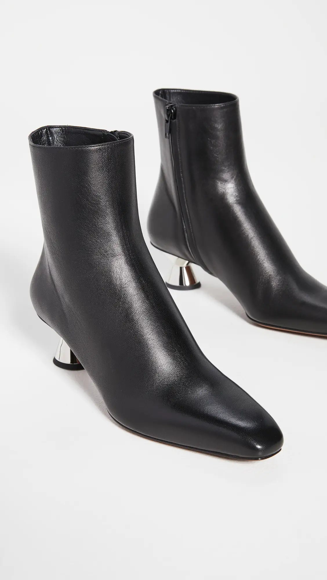 Proenza Schouler Low Heel Ankle Booties w/ Cone Heel  Color Black Size EU 36/US 5.5