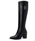 Alfani Nellie Leather Closed Toe Knee High Riding Boots  Black Leather Size 10