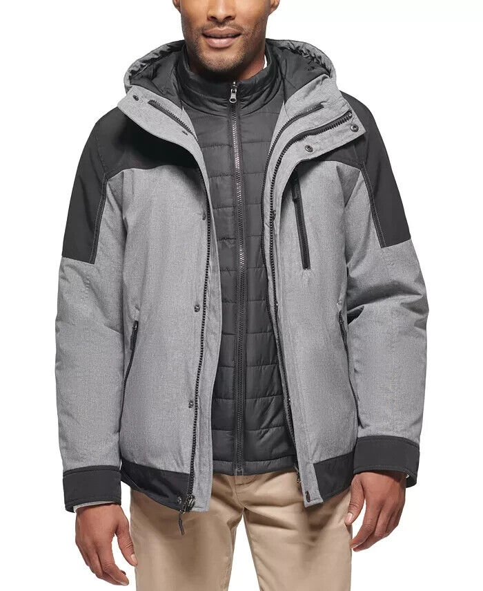 Club Room Men's 3-in-1 Hooded Jacket  Color Ice Size XL