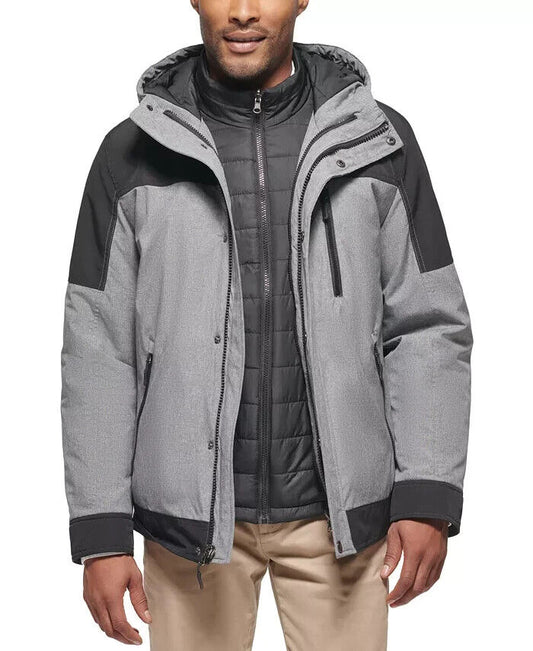 Club Room Men's 3-in-1 Hooded Jacket  Color Ice Size XL