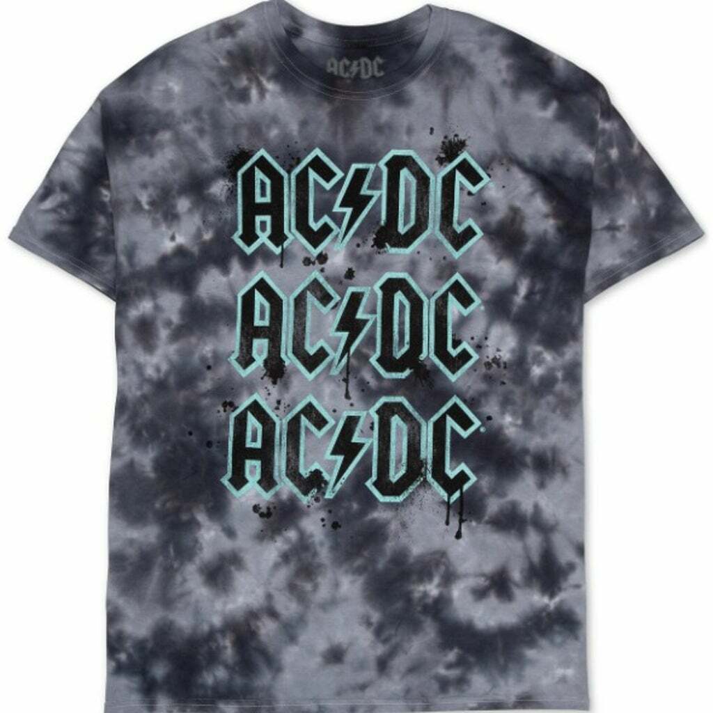 Love Tribe Women's Plus Size ACDC Tie-Dye T-Shirt  Color Black/White Size 2X