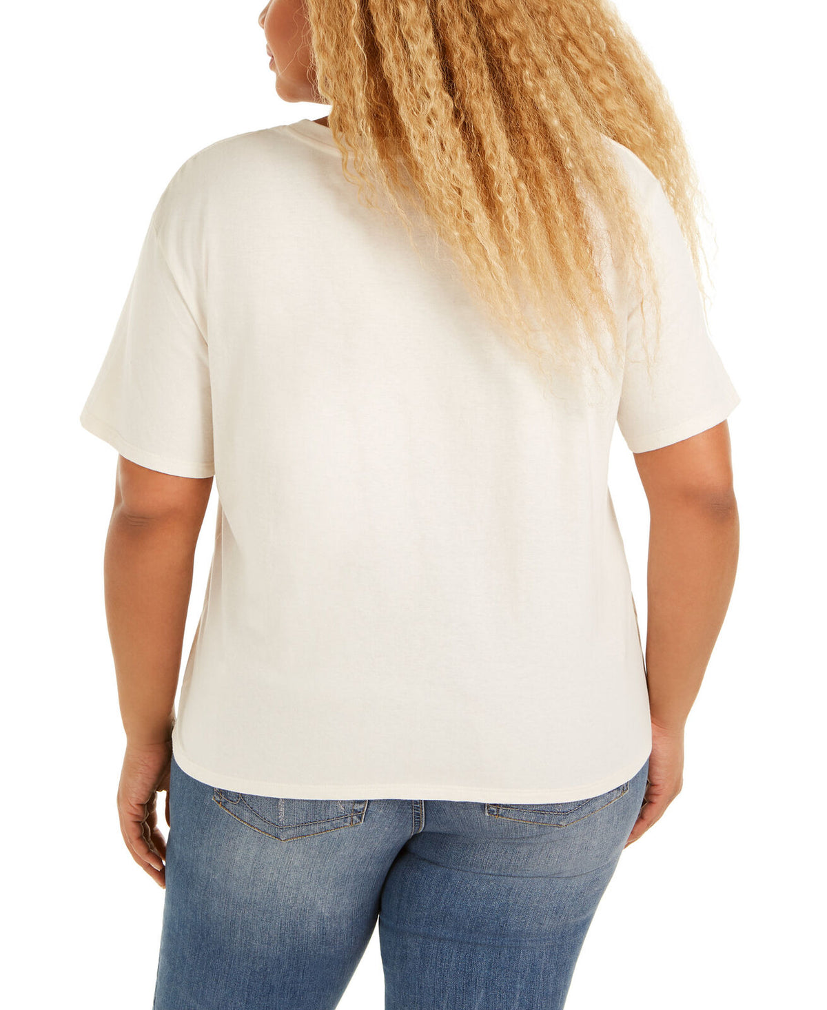 Mighty Fine Women's Plus Hang In There Cropped T-Shirt   Color Off White Size 3X