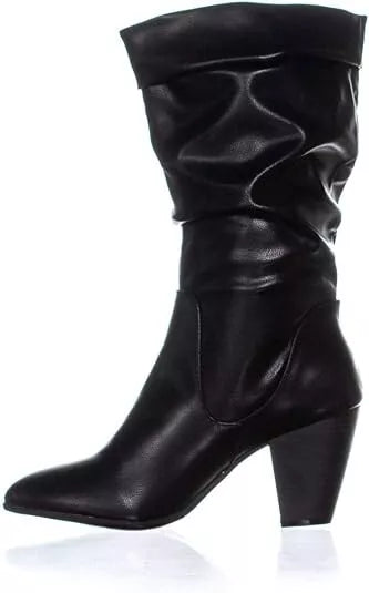 Esprit Women's Oliana Faux Leather Slouchy Mid-Calf Boots  Color Black Size 9M