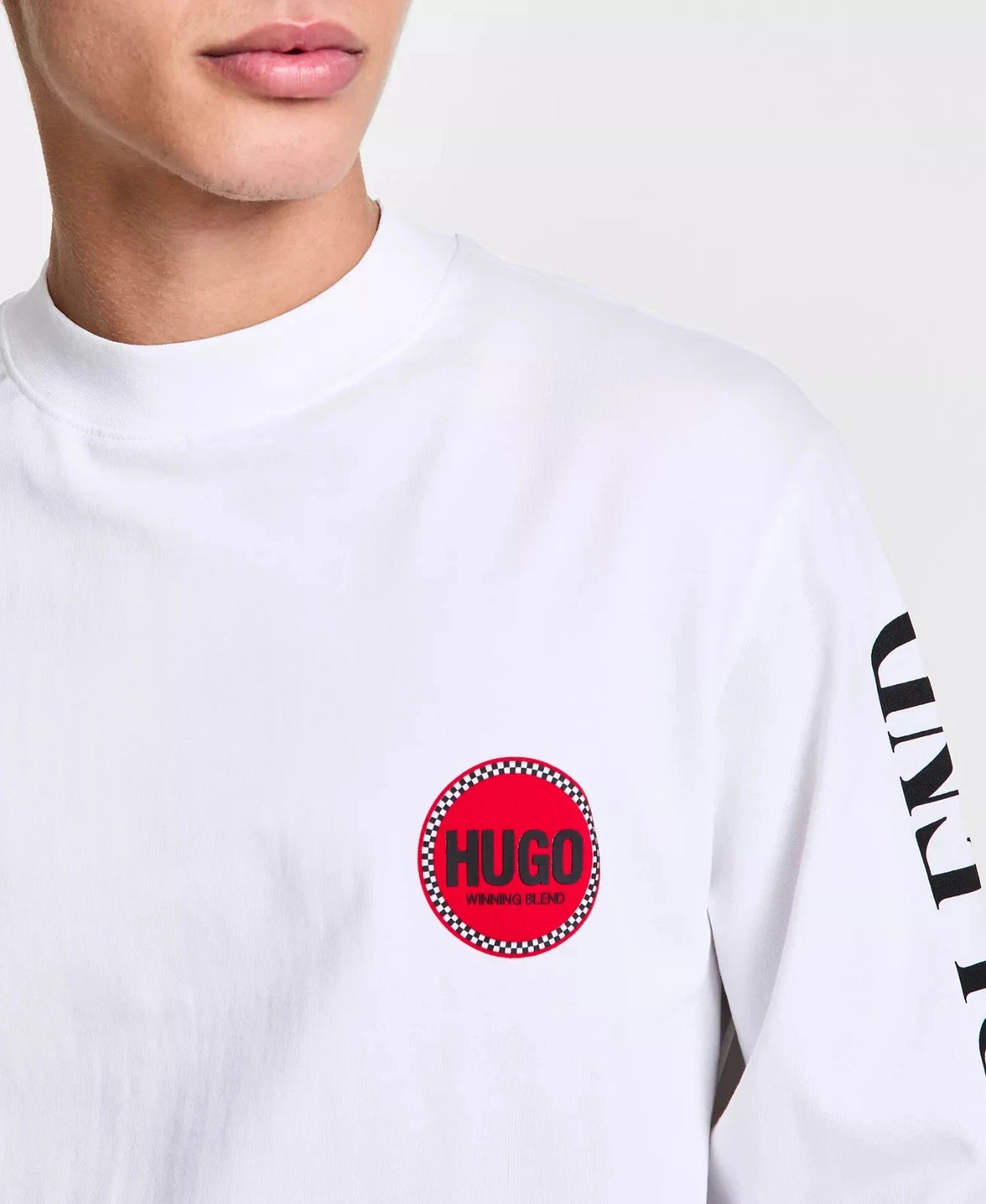 Hugo Boss Men's Dicruse Relaxed Fit Long Sleeve T-Shirt  White Size 2XL