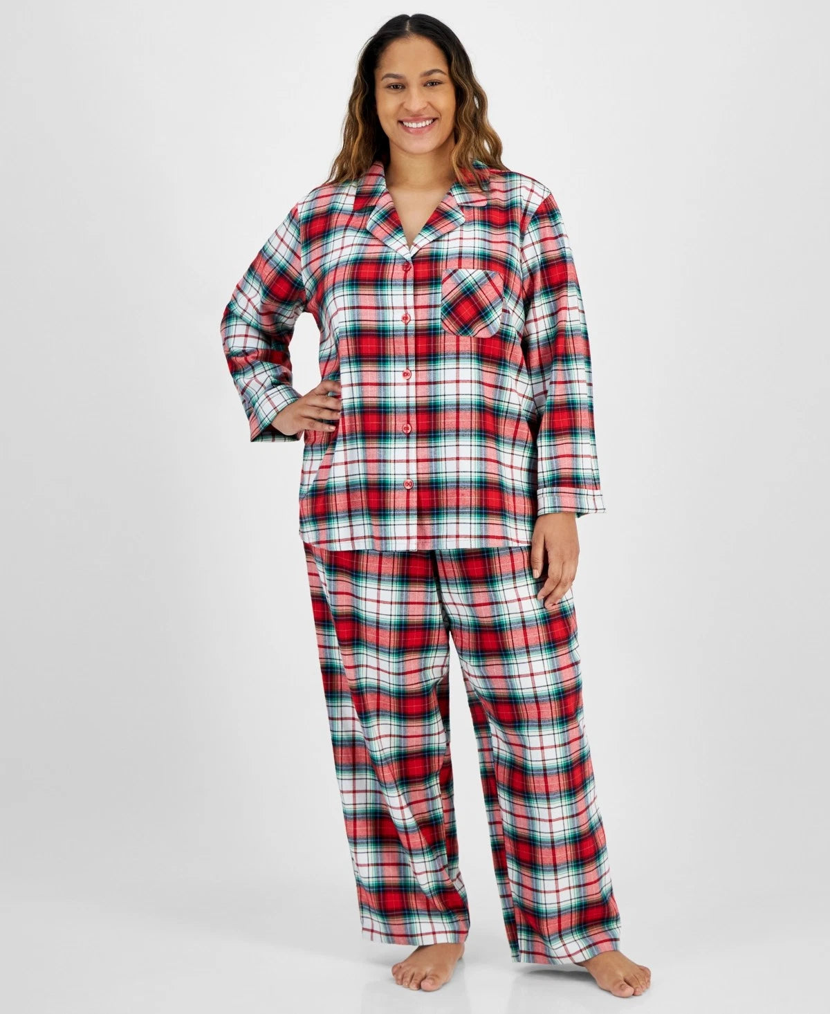 Holiday Lane Plus Size Notch Collar Matching Family Pajamas Set  Winterton Plaid Size 3X