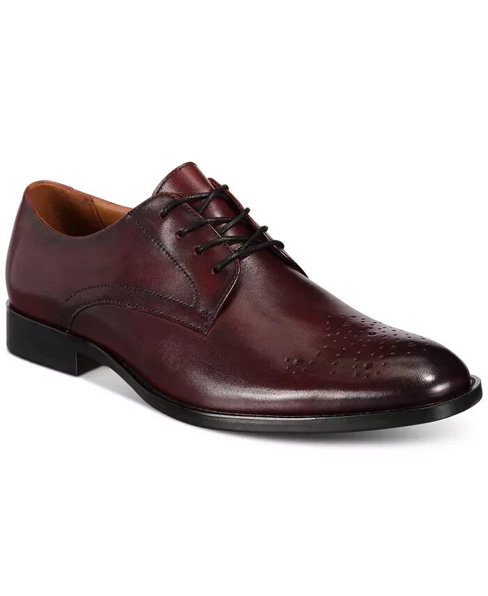 Alfani Men's Darwin Leather Lace Up Dress Oxfords  Oxblood Size 10