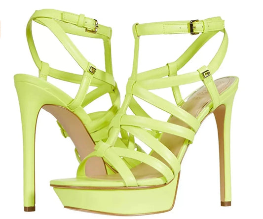 GUESS Women's Eleri Heeled Sandals Yellow Size 10