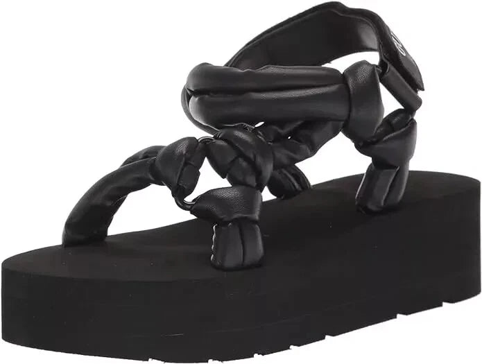 GUESS Women's Albina Wedge Sandals Black Size 6 - Floor Sample