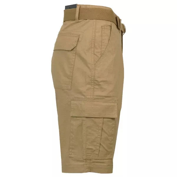 GALAXY BY HARVIC Men's Rugged Trail Ripstop Cargo Shorts with Belt  Khaki Size 36