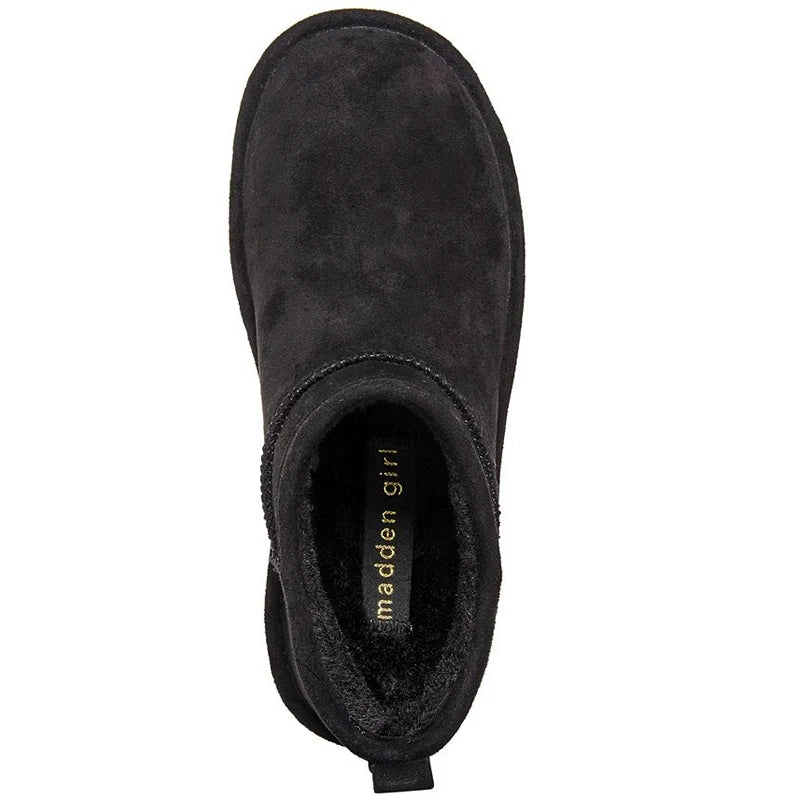 Madden Girl Women's Embracce Cozy Mini Booties  Black Size 8