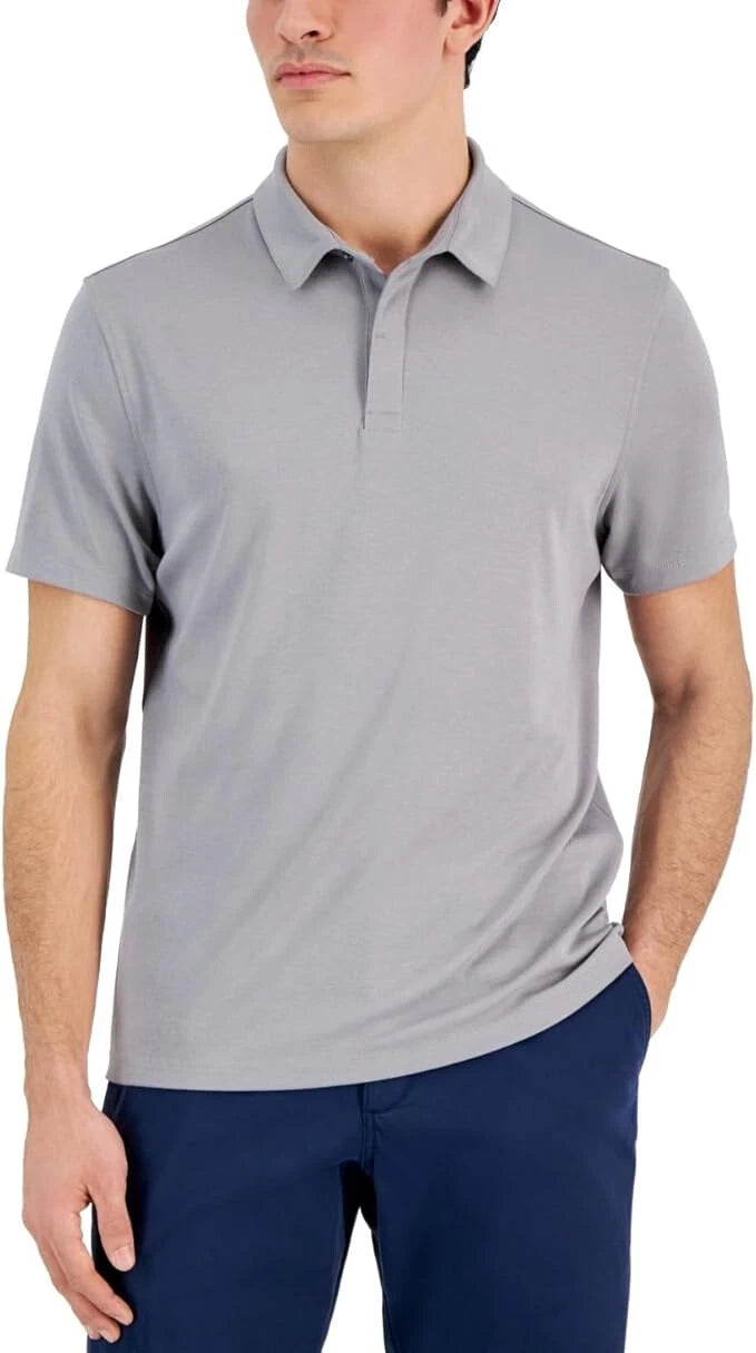 Alfani Men's AlfaTech Stretch Solid Polo Shirt  Storm Gray Size 2XL