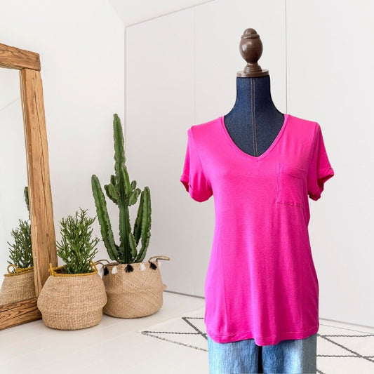Jane & Bleecker Women's Short Sleeves Pocket Top  Color Orange Size S