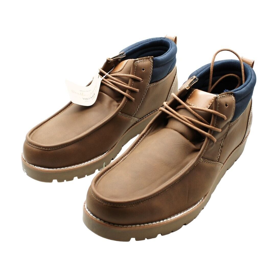 Weatherproof Vintage Men's Faux-Leather Chukka Boot  Color Tan Size 13