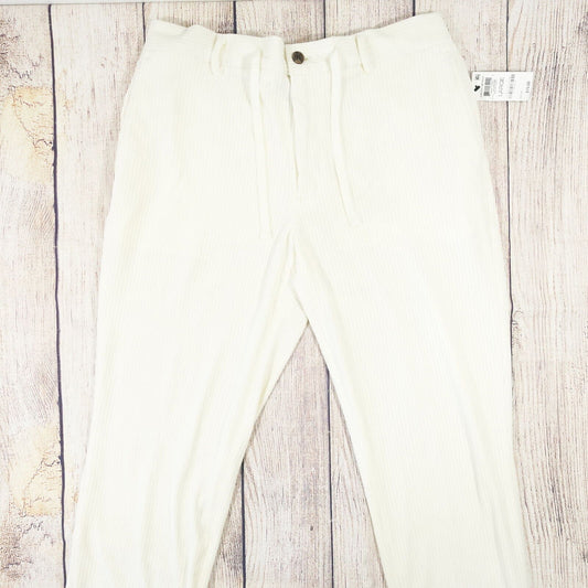 ALFANI MENS RIBBED VELVET TEXTURED PANTS Color Winter Ivory Size L