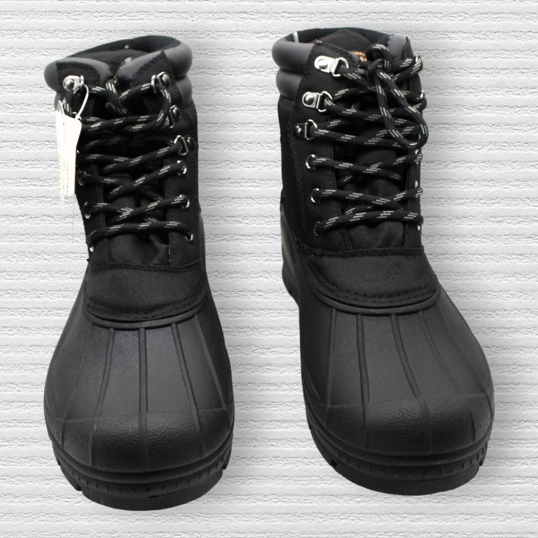 Weatherproof Vintage Men's Round Toe Platform Lace-up Duck Boots  Color Black Size 10M
