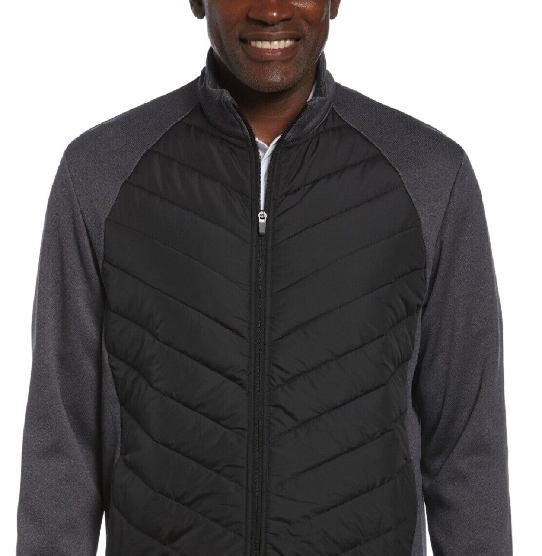 PGA TOUR Men's Hybrid Puffer Jacket  Color Caviar Heather Size S