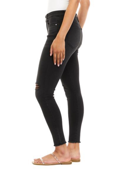 Tinseltown Juniors Ripped Skinny Jeans  Color Black Size 3